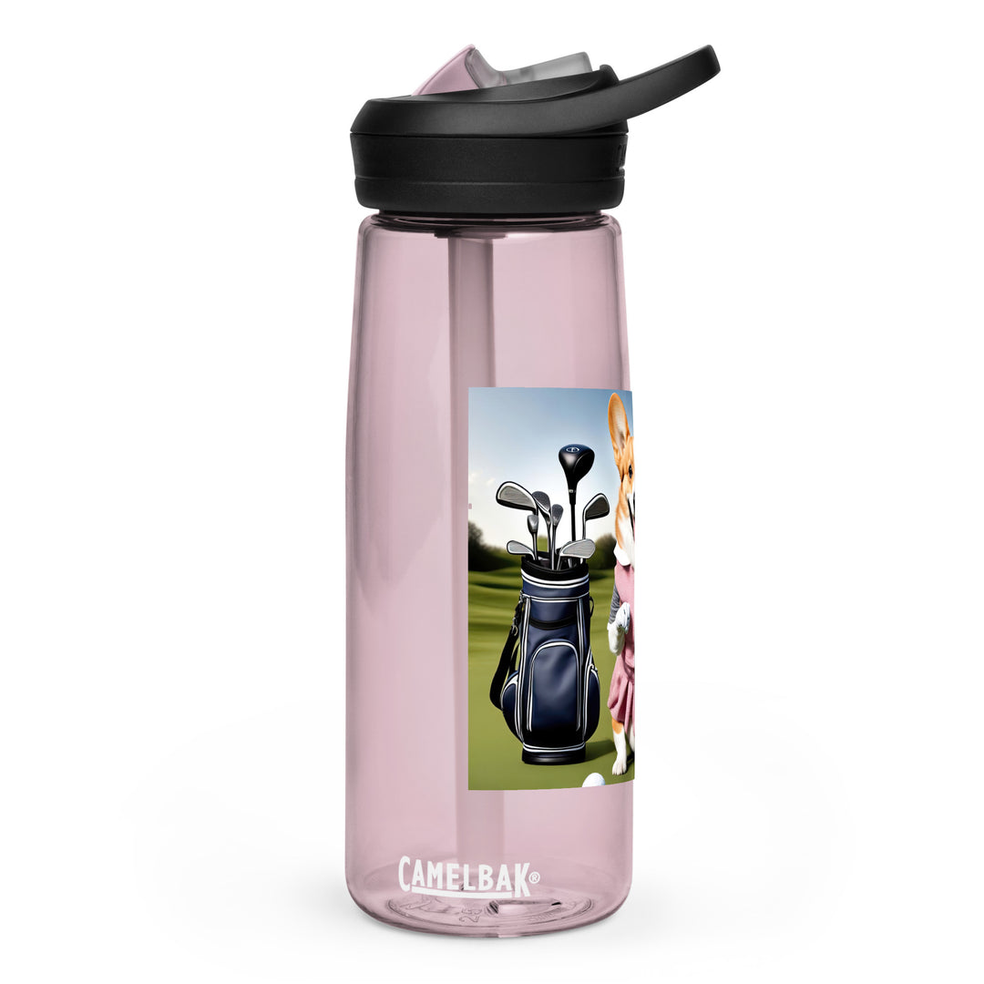 Pembroke Welsh Corgi Golfer- Sports water bottle v5