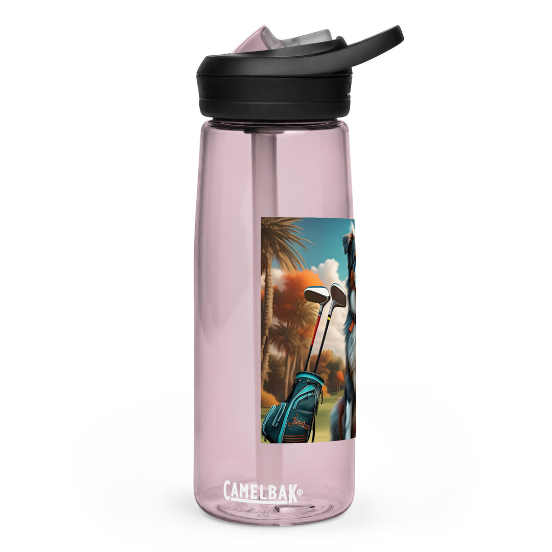 Australian Shepherd Golfer- Sports water bottle v2