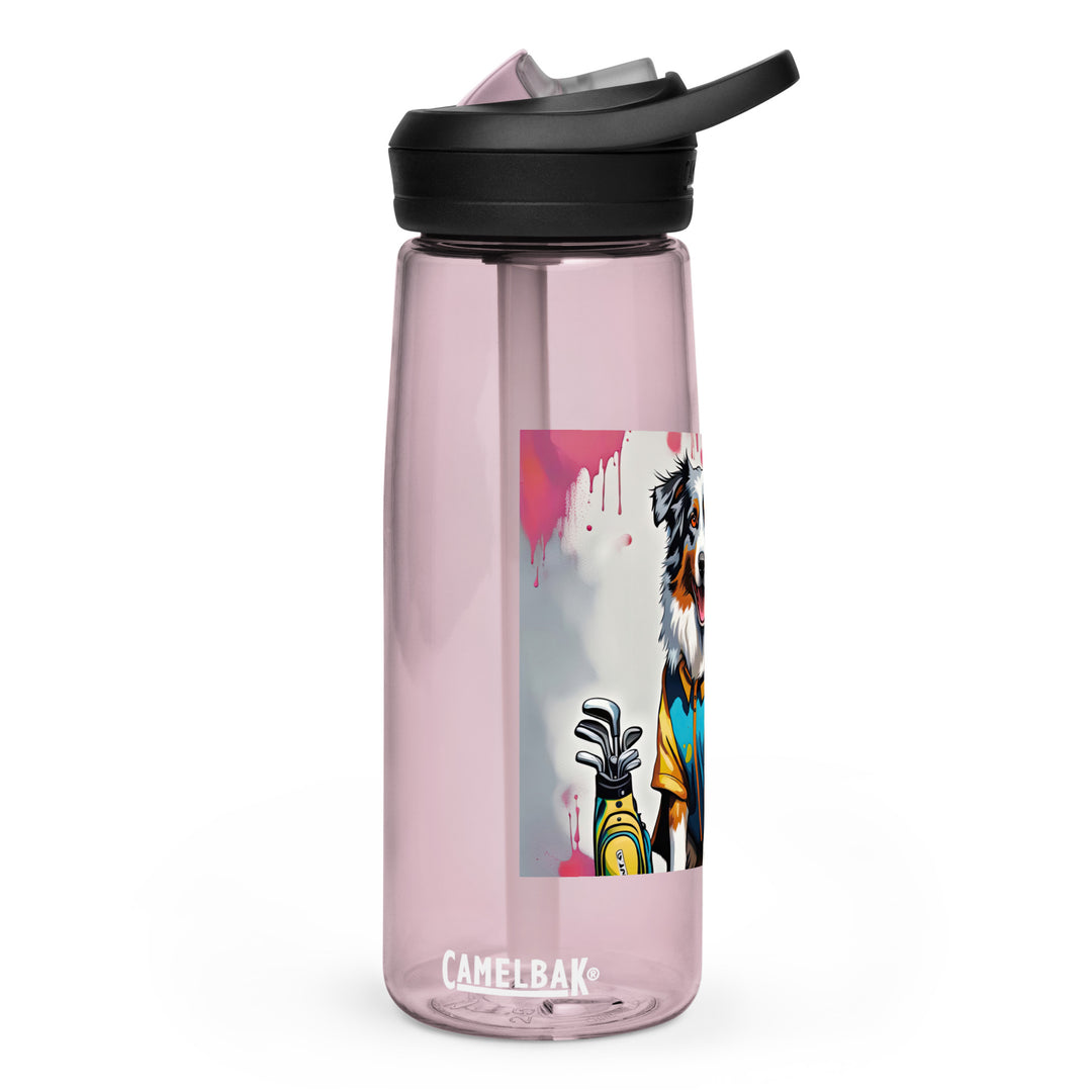 Australian Shepherd Golfer- Sports water bottle v3