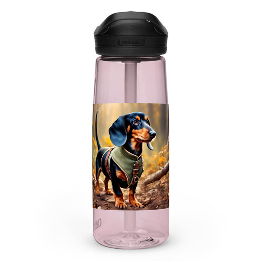 Dachshund Golfer- Sports water bottle v3