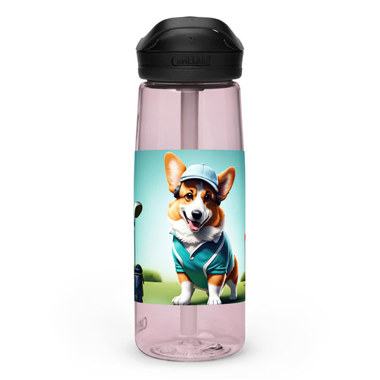 Pembroke Welsh Corgi Golfer- Sports water bottle