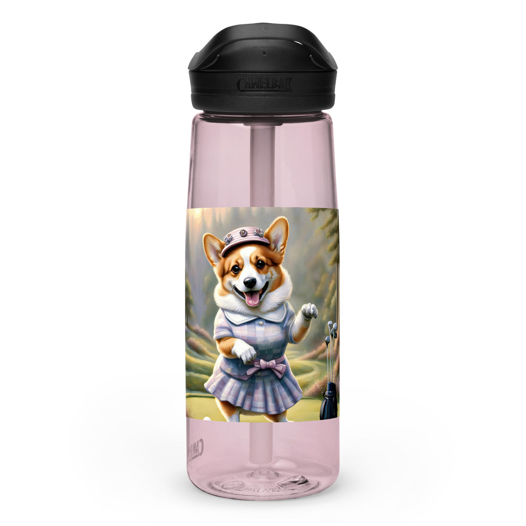Pembroke Welsh Corgi Golfer- Sports water bottle v2