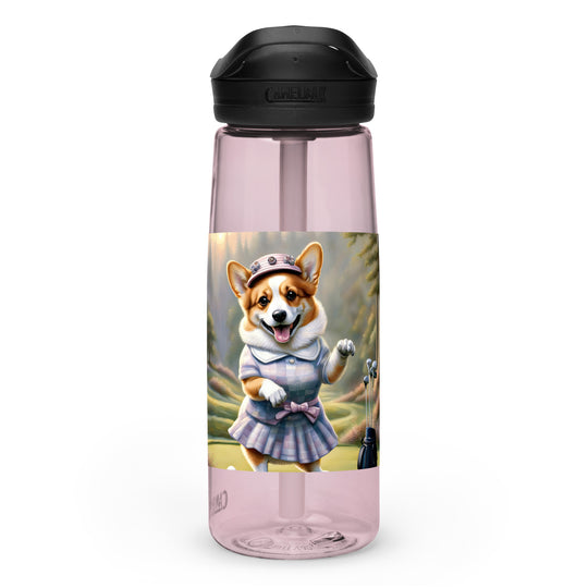 Pembroke Welsh Corgi Golfer- Sports water bottle v2