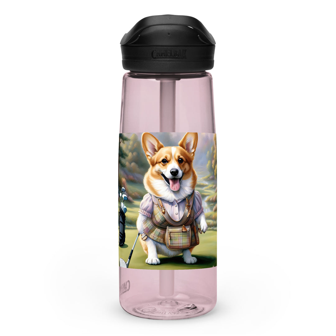 Pembroke Welsh Corgi Golfer- Sports water bottle v3