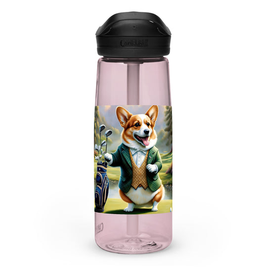Pembroke Welsh Corgi Golfer- Sports water bottle v4
