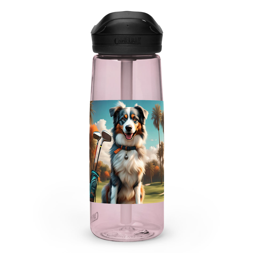 Australian Shepherd Golfer- Sports water bottle v2