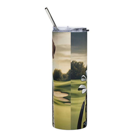 German Shorthaired Pointer Golfer- Stainless steel tumbler v2