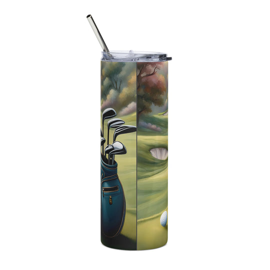 Dachshund Golfer- Stainless steel tumbler