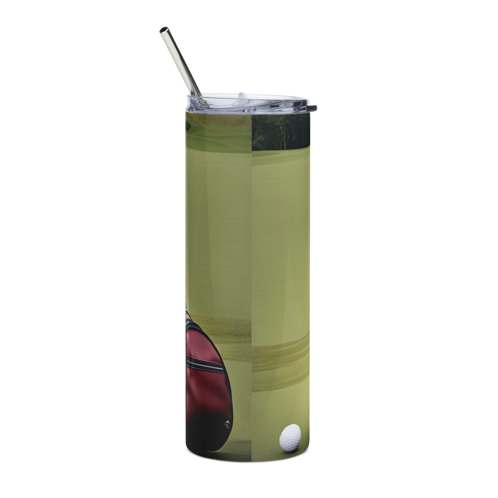 Golden Retriever Golfer- Stainless steel tumbler