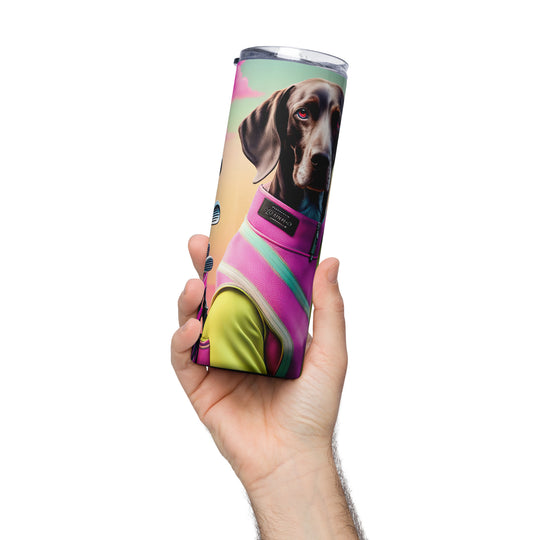 German Shorthaired Pointer Golfer- Stainless steel tumbler v3