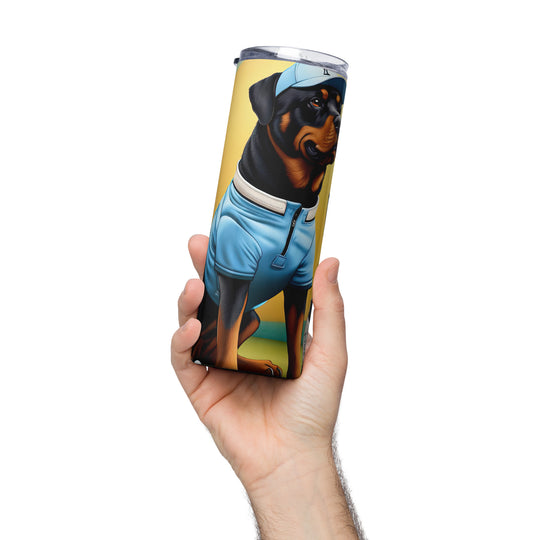 Rottweiler Golfer- Stainless steel tumbler v2