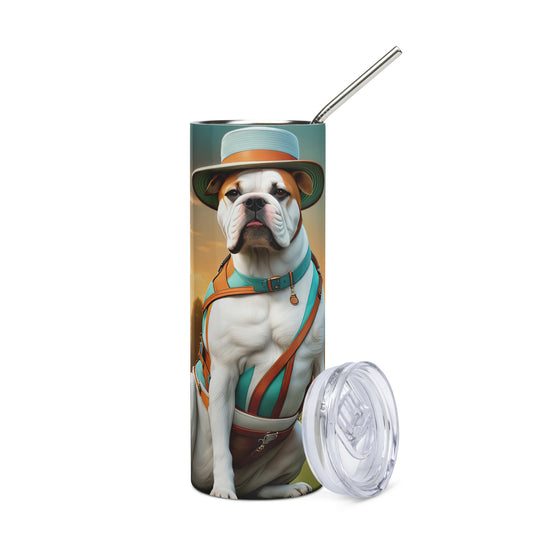 American Bulldog Golfer- Stainless steel tumbler v2