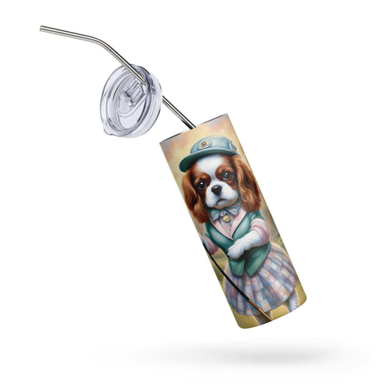 Cavalier King Charles Spaniel Golfer- Stainless steel tumbler