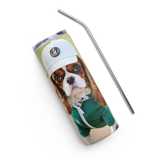 Cavalier King Charles Spaniel Golfer- Stainless steel tumbler v4