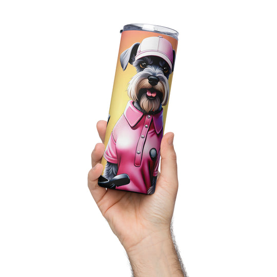 Miniature Schnauzer Golfer- Stainless steel tumbler v4