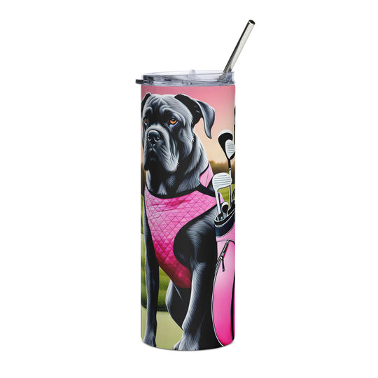 Cane Corso Golfer- Stainless steel tumbler