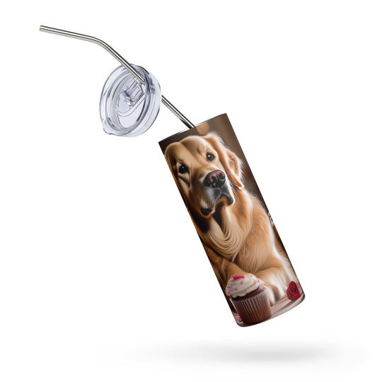 Golden Retriever Romantic- Stainless steel tumbler v2