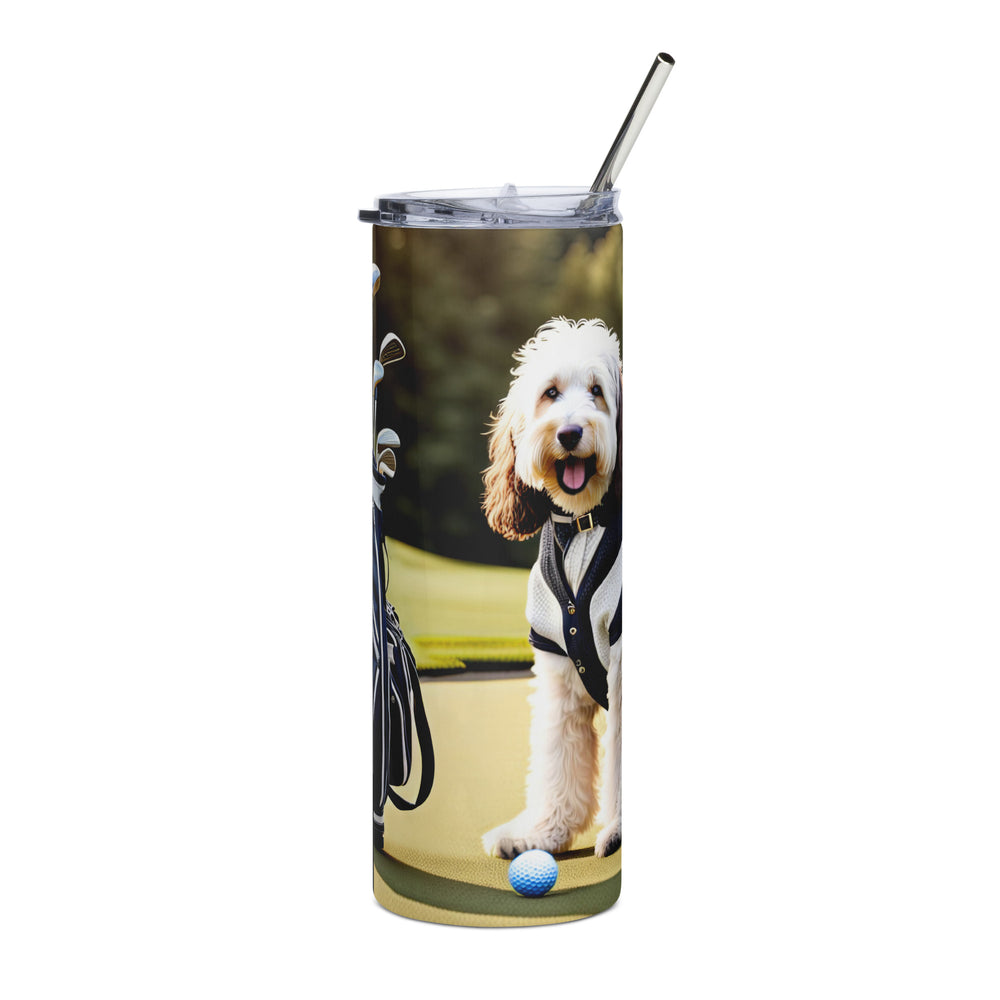 Bernedoodle Golfer- Stainless steel tumbler