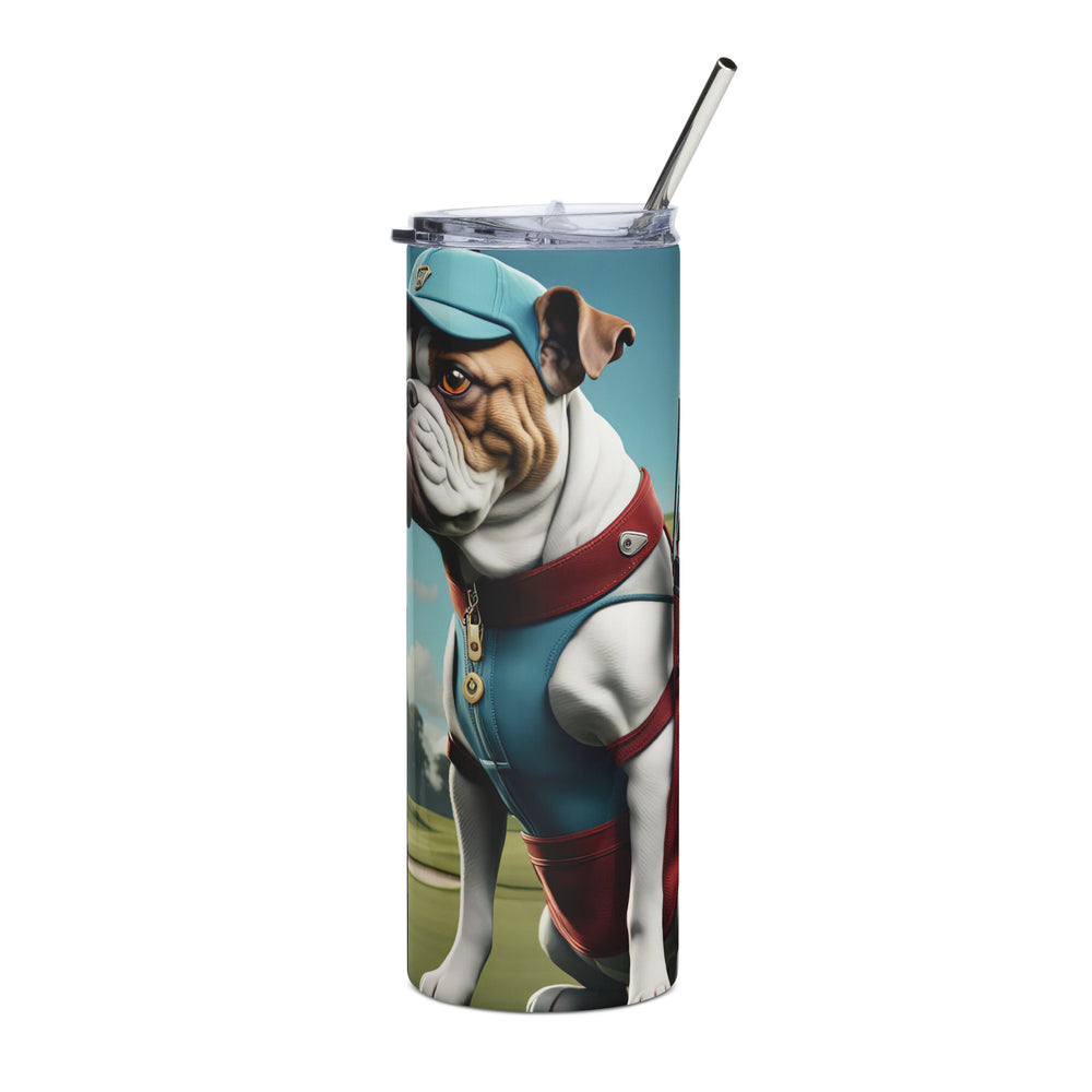 Catahoula Bulldog Golfer- Stainless steel tumbler