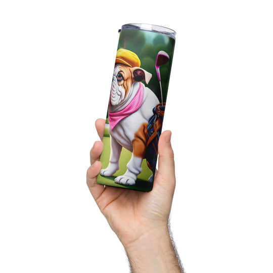 Catahoula Bulldog Golfer- Stainless steel tumbler v5