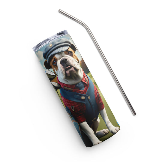 Catahoula Bulldog Golfer- Stainless steel tumbler v6