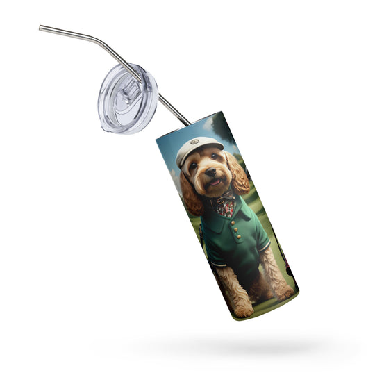 Cockapoo Golfer- Stainless steel tumbler