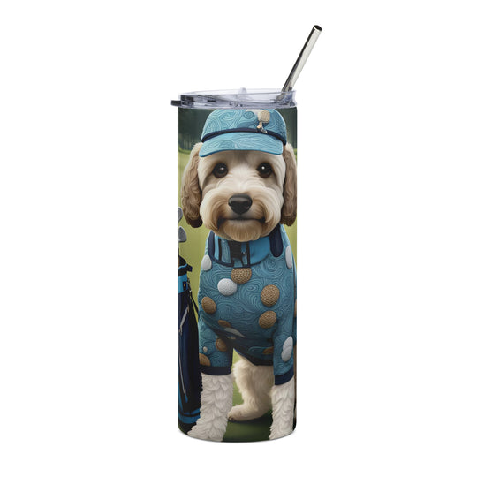 Cockapoo Golfer- Stainless steel tumbler v4