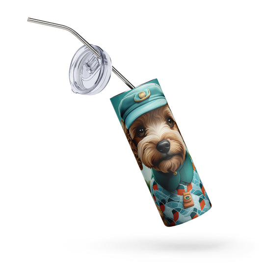 Cockapoo Golfer- Stainless steel tumbler v3