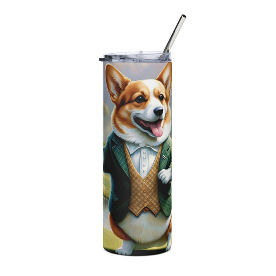 Pembroke Welsh Corgi Golfer- Stainless steel tumbler v4