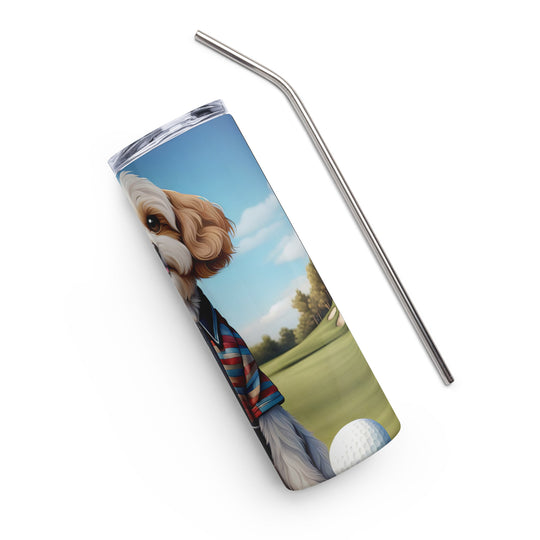 Cavachon Golfer- Stainless steel tumbler