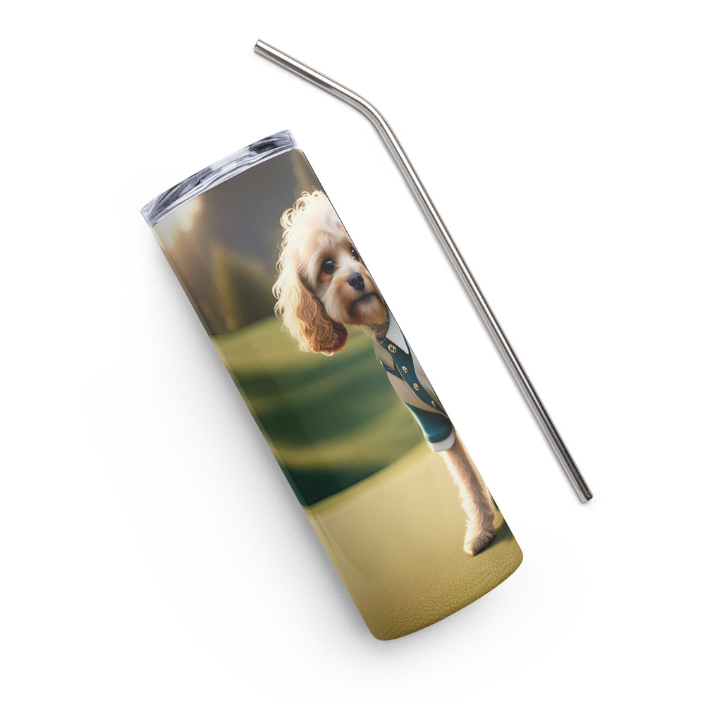 Cavapoo Golfer- Stainless steel tumbler v8