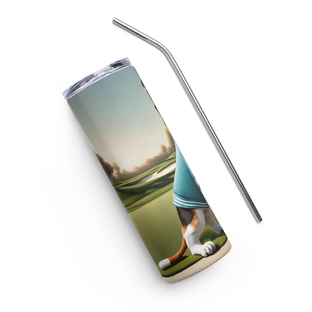 Beagle Golfer- Stainless steel tumbler v2