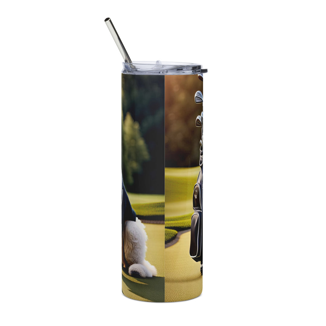 Bernedoodle Golfer- Stainless steel tumbler