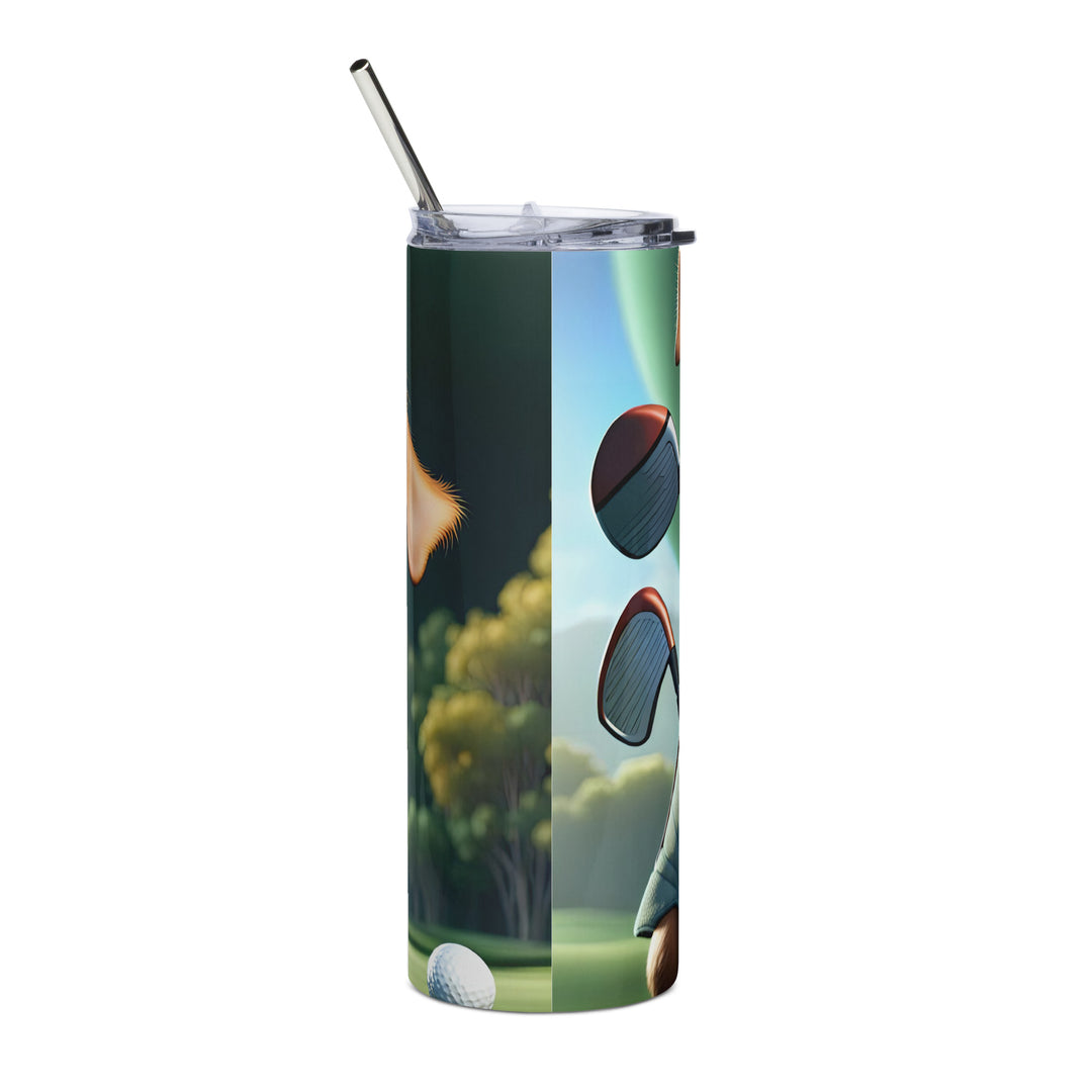 Chiweenie Golfer- Stainless steel tumbler v4