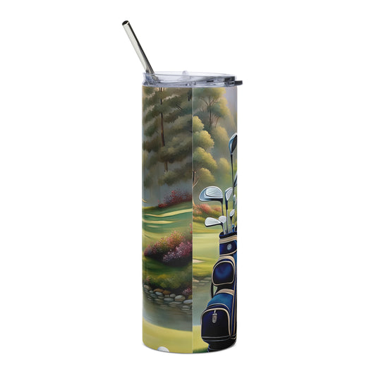 Pembroke Welsh Corgi Golfer- Stainless steel tumbler v4
