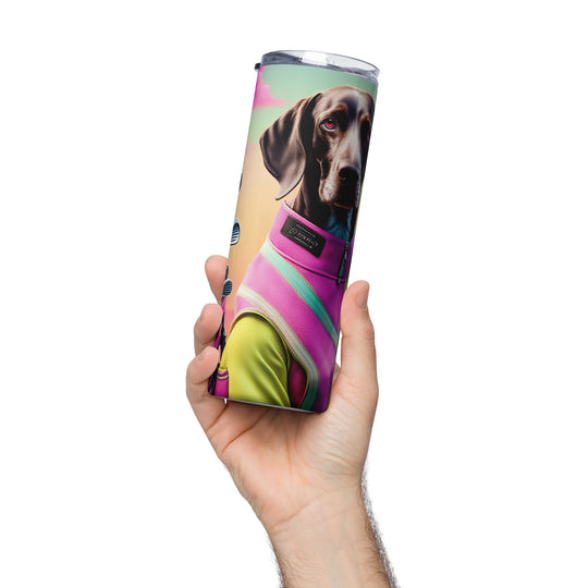 German Shorthaired Pointer Golfer- Stainless steel tumbler v3