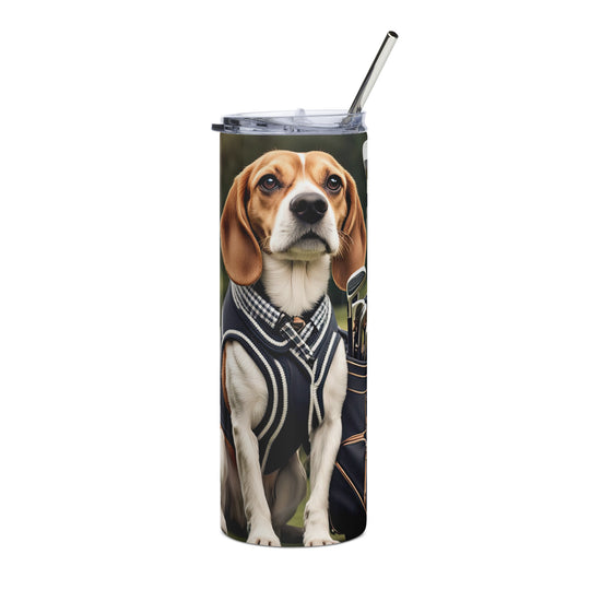 Beagle Golfer- Stainless steel tumbler