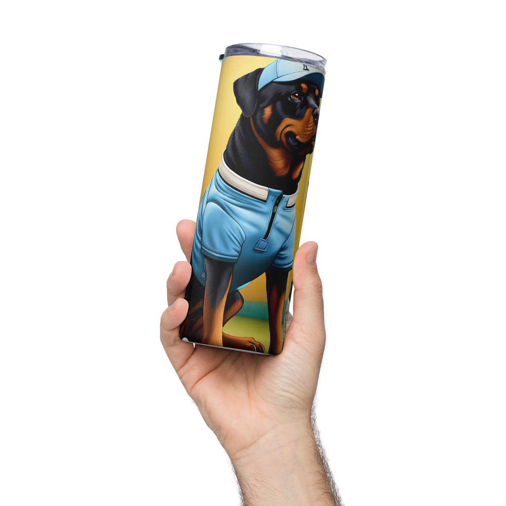 Rottweiler Golfer- Stainless steel tumbler v2