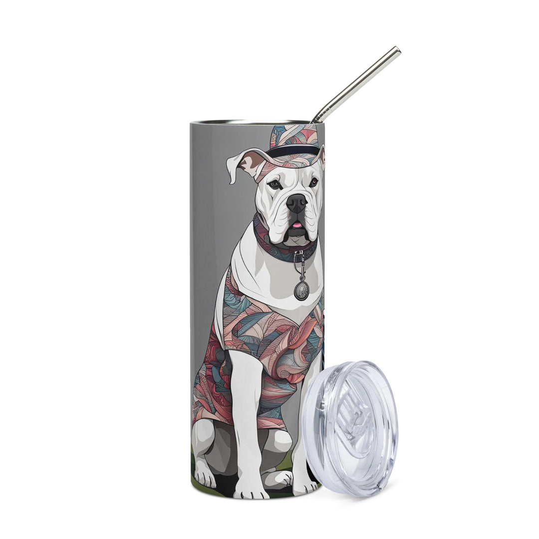 American Bulldog Golfer- Stainless steel tumbler v3