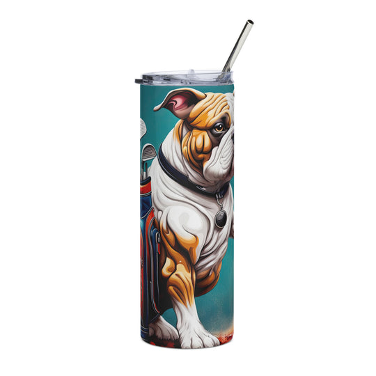 Bulldog Golfer- Stainless steel tumbler