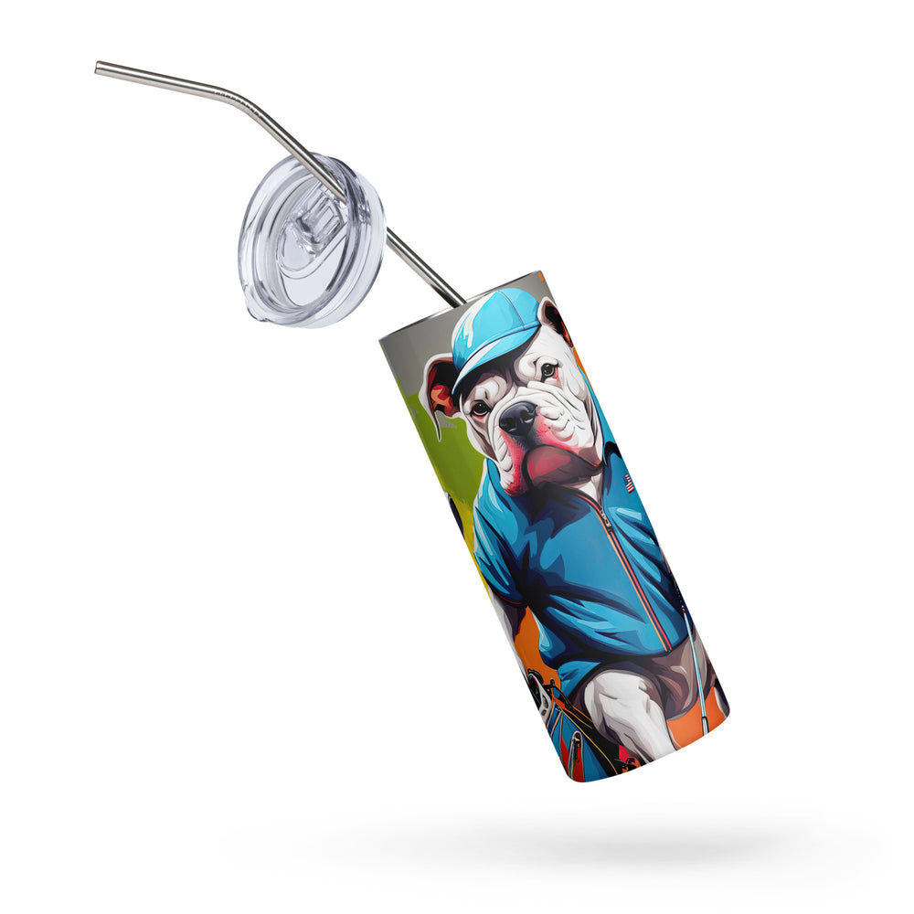 Bulldog Golfer- Stainless steel tumbler v3