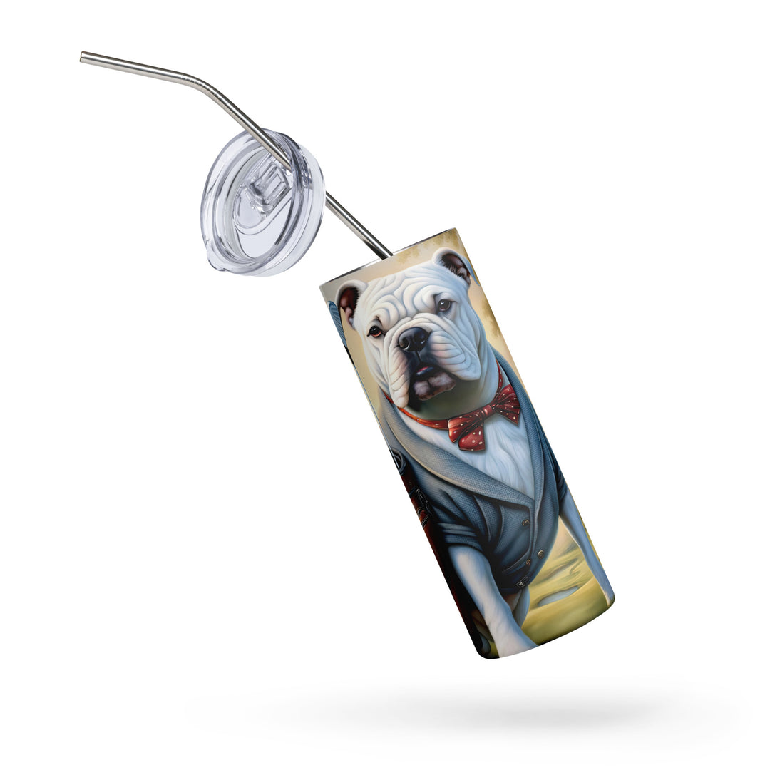 Bulldog Golfer- Stainless steel tumbler v4