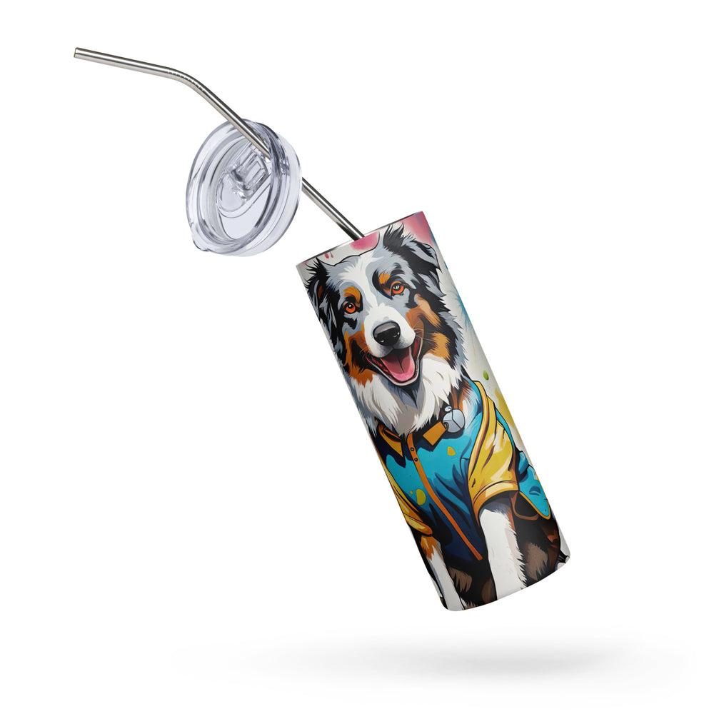 Australian Shepherd Golfer- Stainless steel tumbler v3