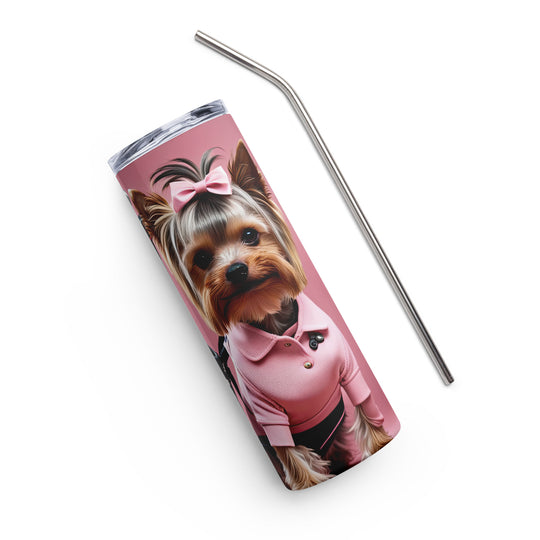 Yorkshire Terrier Golfer- Stainless steel tumbler