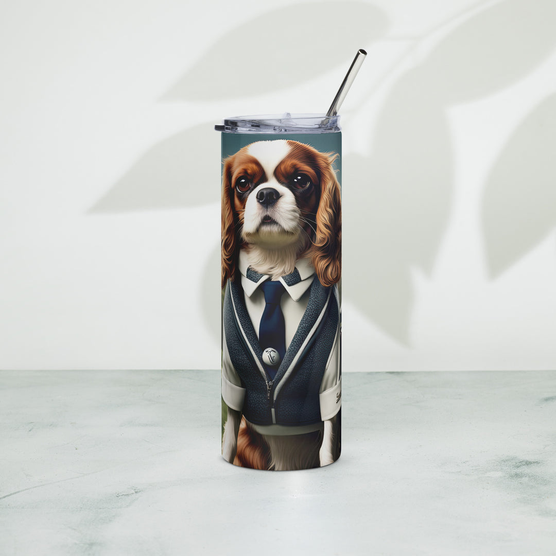 Cavalier King Charles Spaniel Golfer- Stainless steel tumbler v3