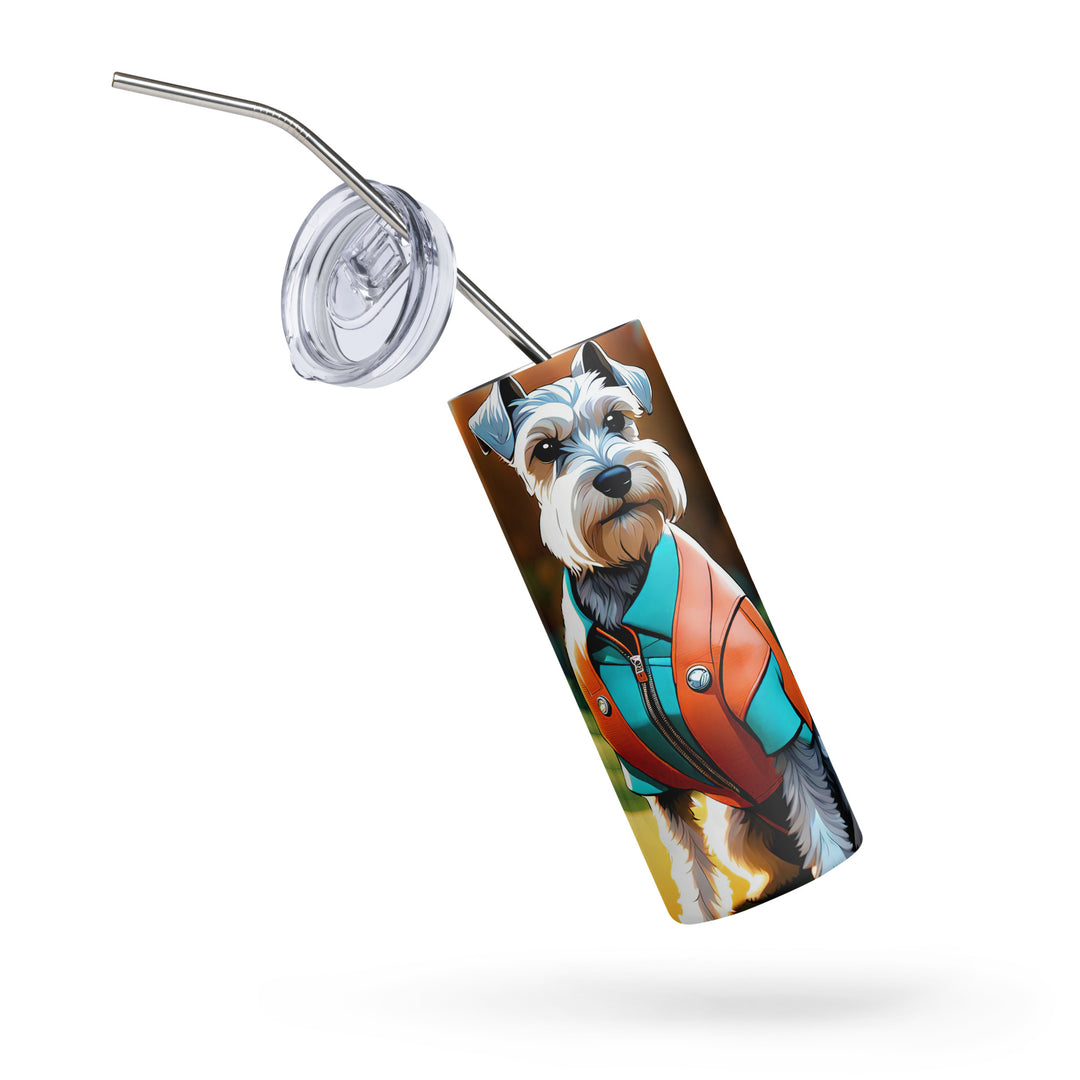 Miniature Schnauzer Golfer- Stainless steel tumbler v2