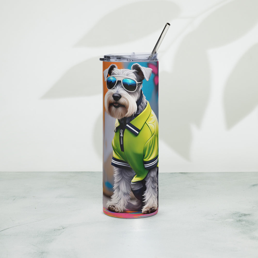 Miniature Schnauzer Golfer- Stainless steel tumbler v3