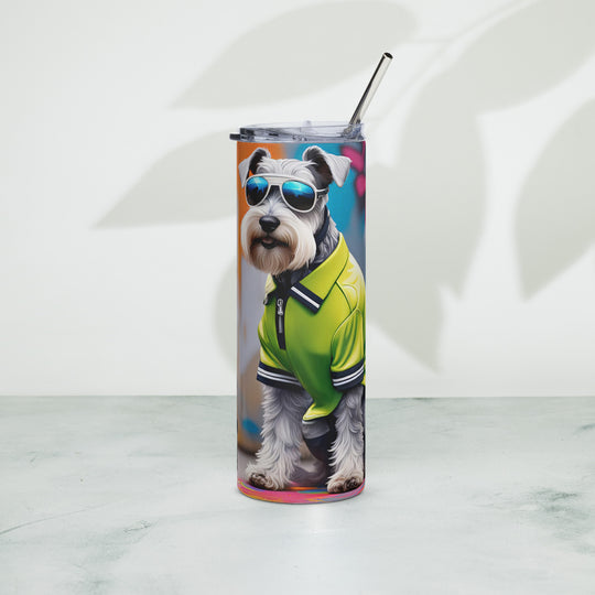 Miniature Schnauzer Golfer- Stainless steel tumbler v3