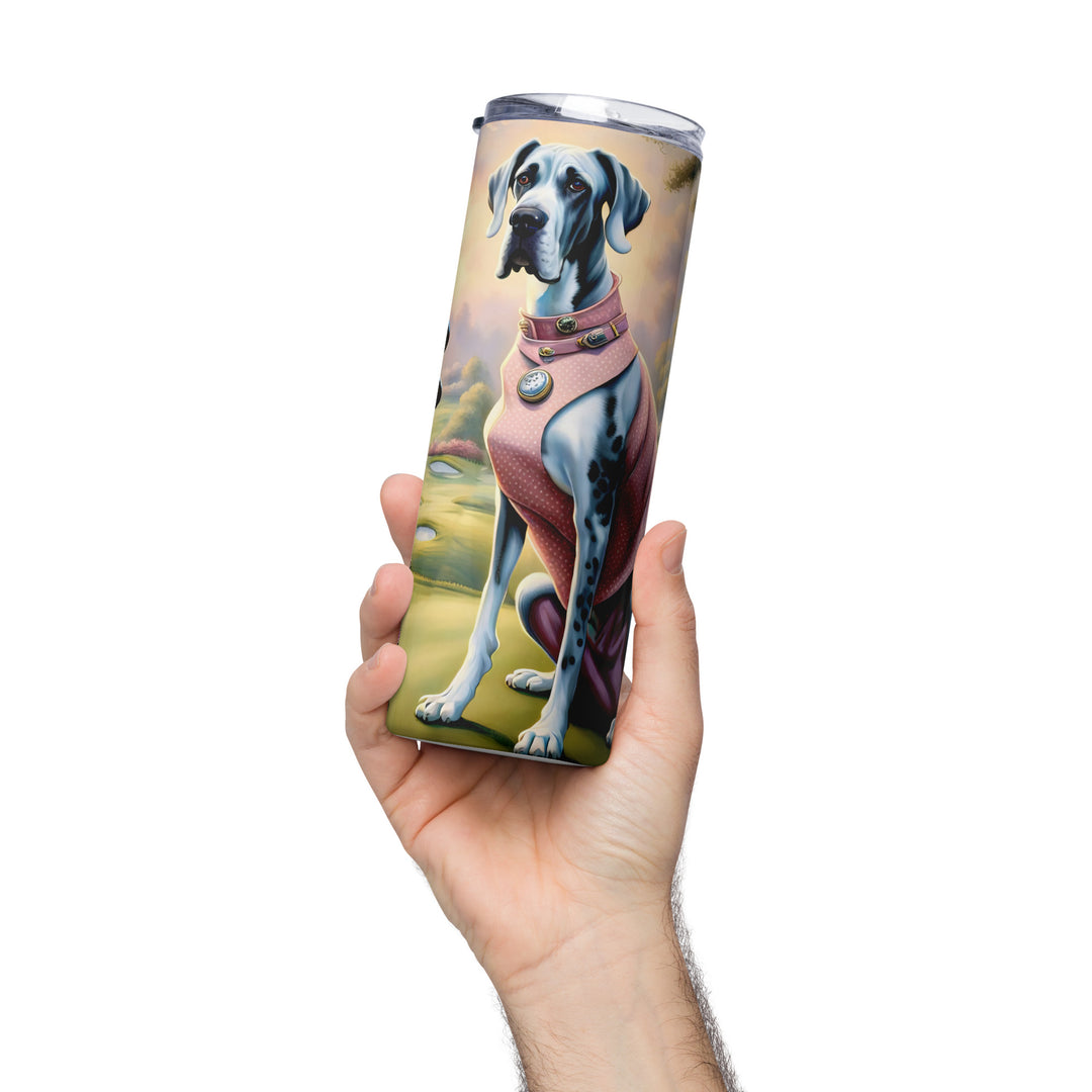 Great Dane Golfer- Stainless steel tumbler v4