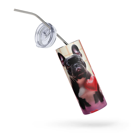 French Bulldog Romantic- Stainless steel tumbler